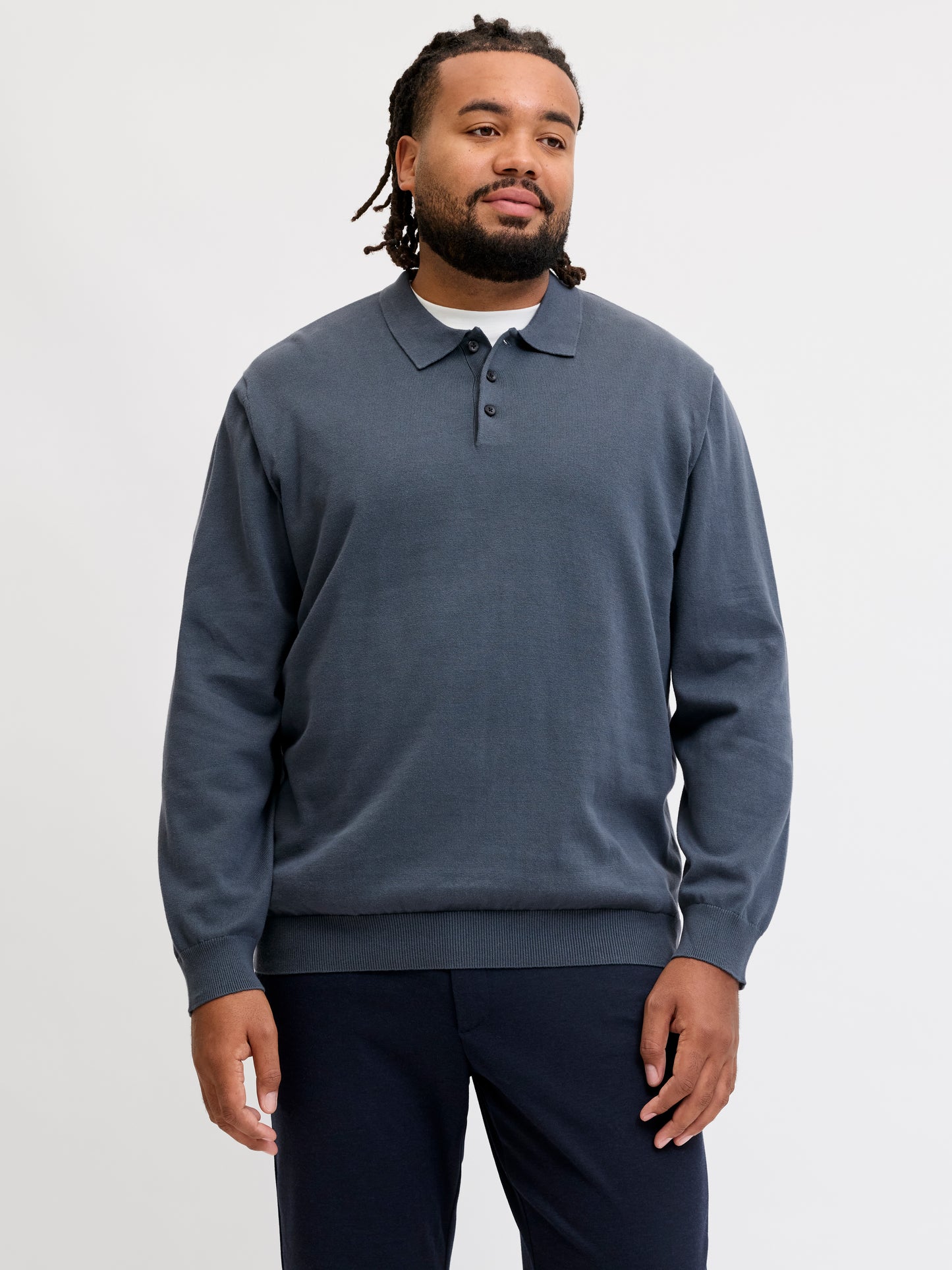 JACK&JONES  JJEBASIC KNIT LS POLO LANGE MOUW SN PLS