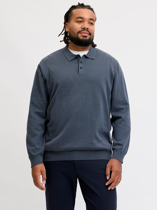 JACK&JONES  JJEBASIC KNIT LS POLO LANGE MOUW SN PLS