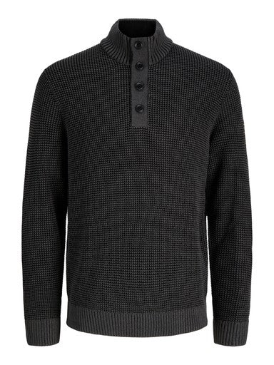 JACK&JONES JJELIAS KNIT HIGH NECK PLS ZWART