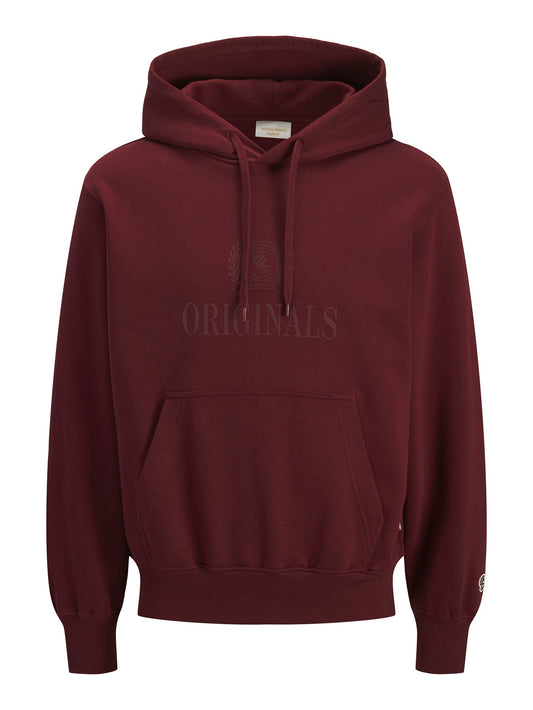 JACK&JONES JORFREDERIKSBERG MONOGRAM SWEAT BORDEAUX ROOD