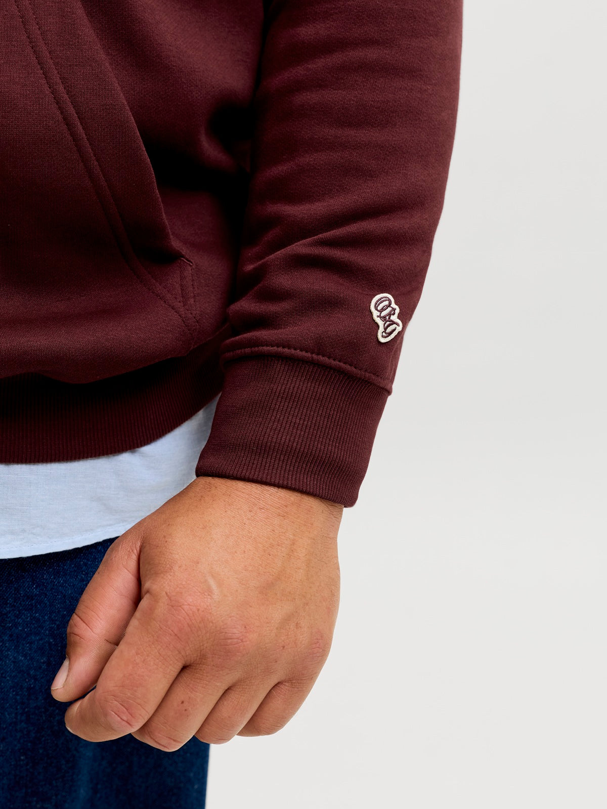 JACK&JONES JORFREDERIKSBERG MONOGRAM SWEAT BORDEAUX ROOD