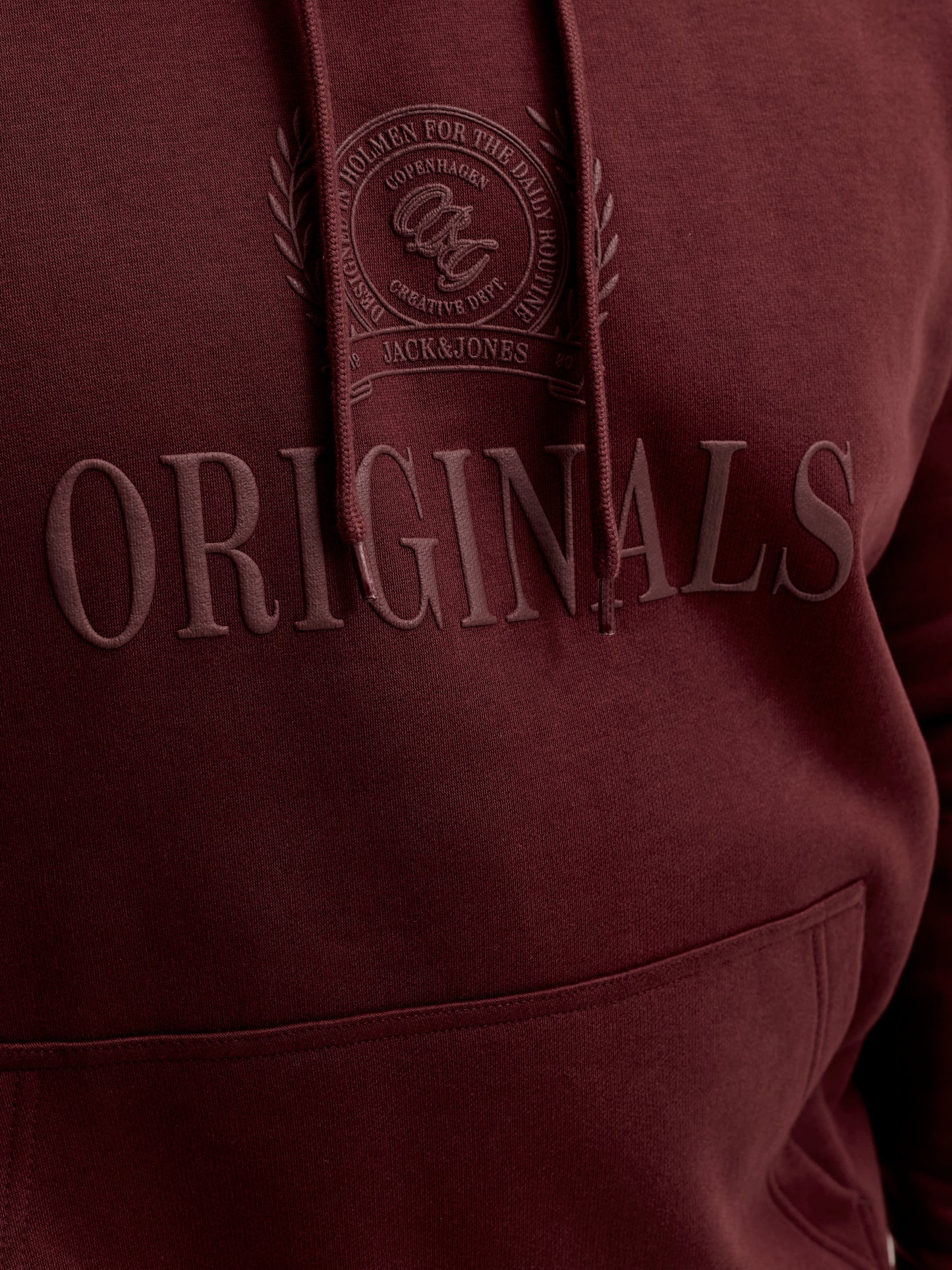 JACK&JONES JORFREDERIKSBERG MONOGRAM SWEAT BORDEAUX ROOD