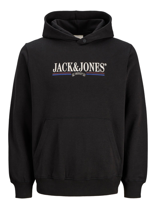 JACK&JONES JORFREDERIKSBERG GRAPHIC BOX SWEAT ZWART