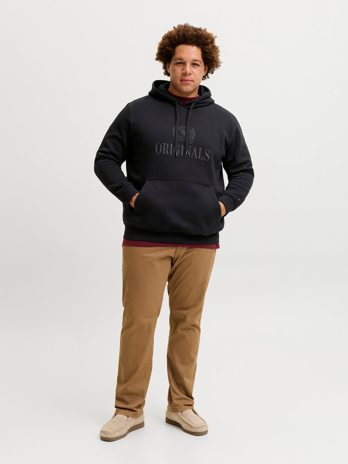 JACK&JONES JORFREDERIKSBERG MONOGRAM SWEAT ZWART