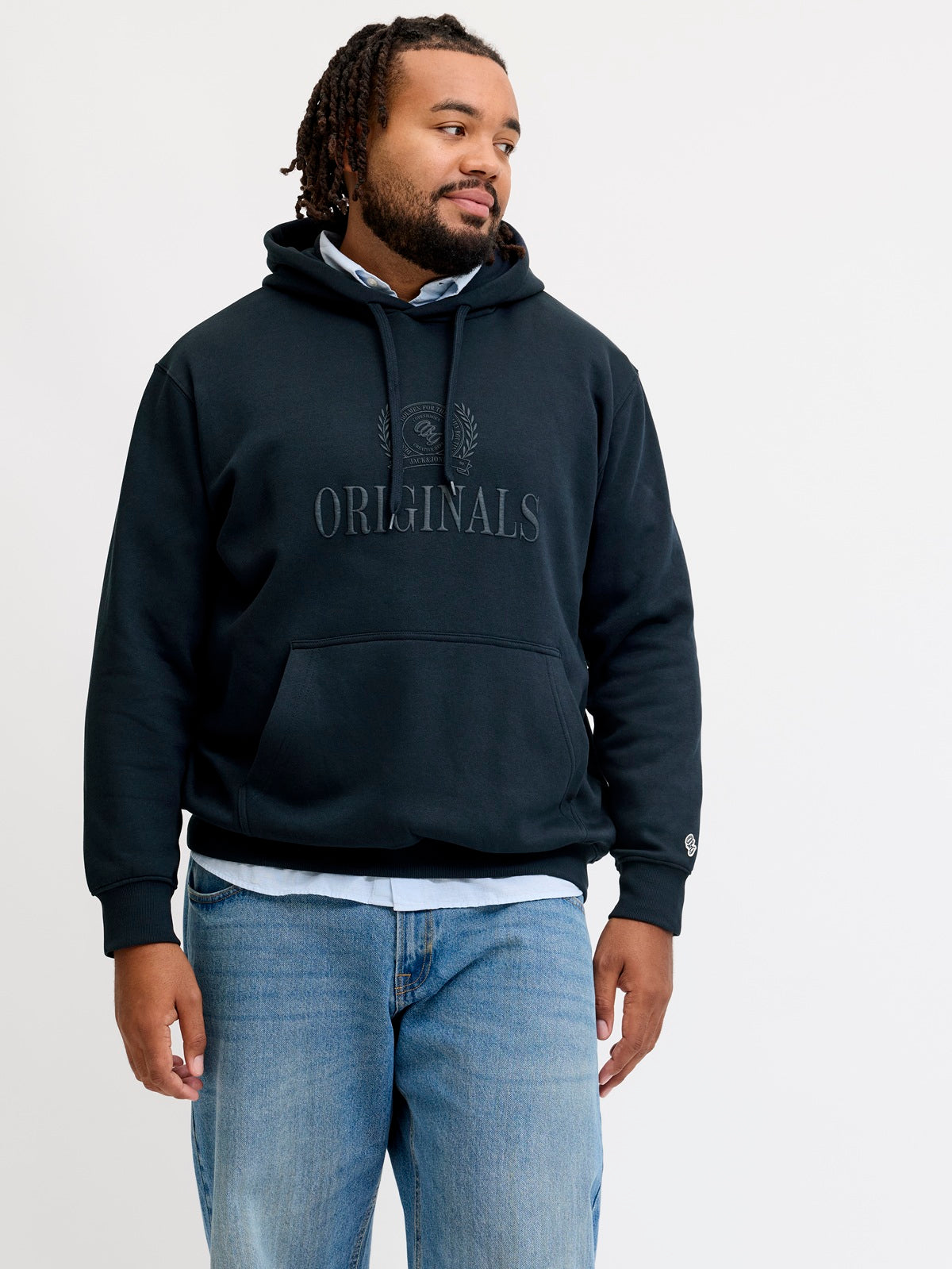 JACK&JONES JORFREDERIKSBERG MONOGRAM SWEAT BLAUW