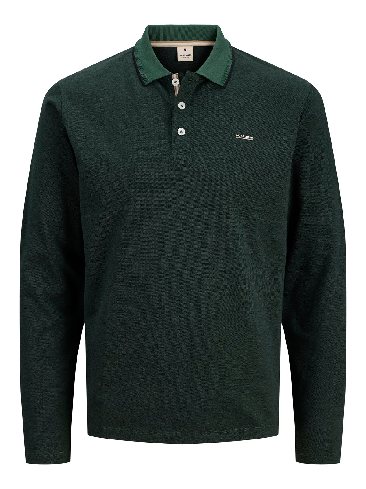 JACK&JONES JPRBLUALVES LS POLO PLS KLEUR PINENEEDLE