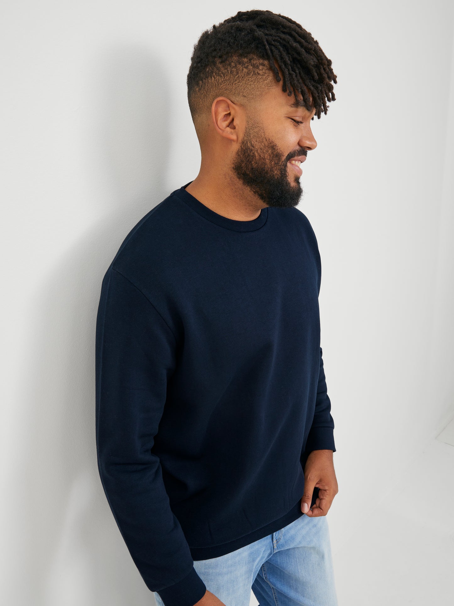 JACK&JONES  JJEBRADLEY SWEAT CREW NOOS BLAUW
