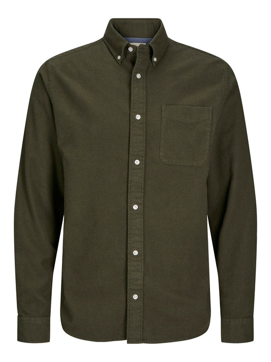 JACK&JONES  JPRBLUNORRIS FLANNEL LS SHIRT BF PLS GROEN