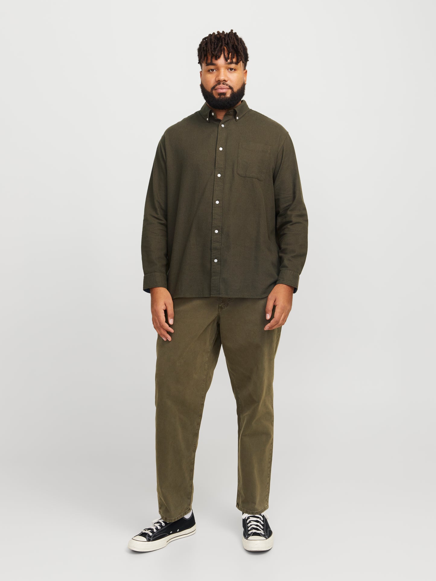 JACK&JONES  JPRBLUNORRIS FLANNEL LS SHIRT BF PLS GROEN