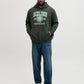 JACK&JONES  JJMAKO SWEAT HOOD Kleur Groen