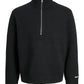 JACK&JONES JORNORREBRO KNIT HALF ZIP PLS ZWART
