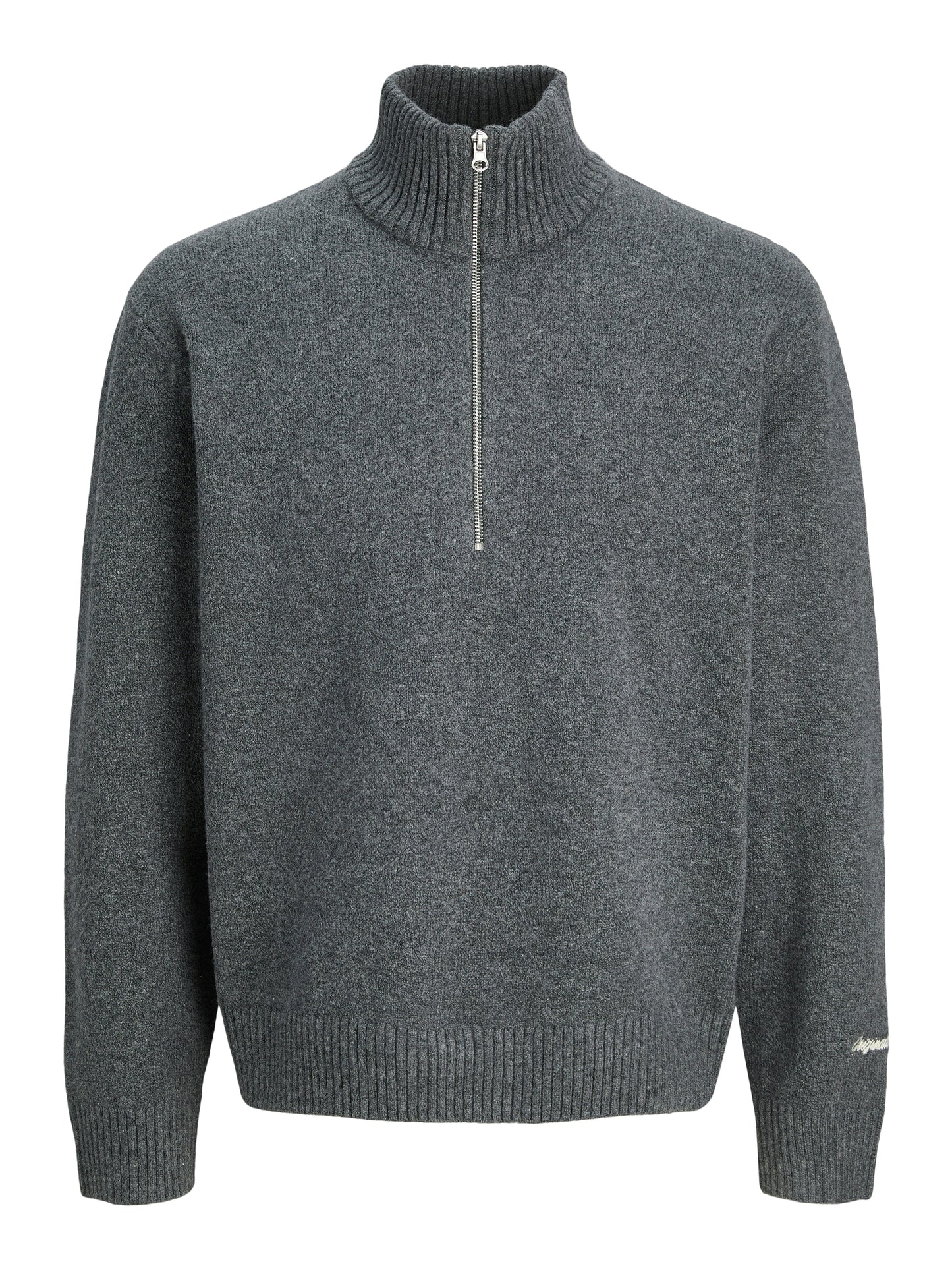 JACK&JONES JORNORREBRO KNIT HALF ZIP PLS GRIJS