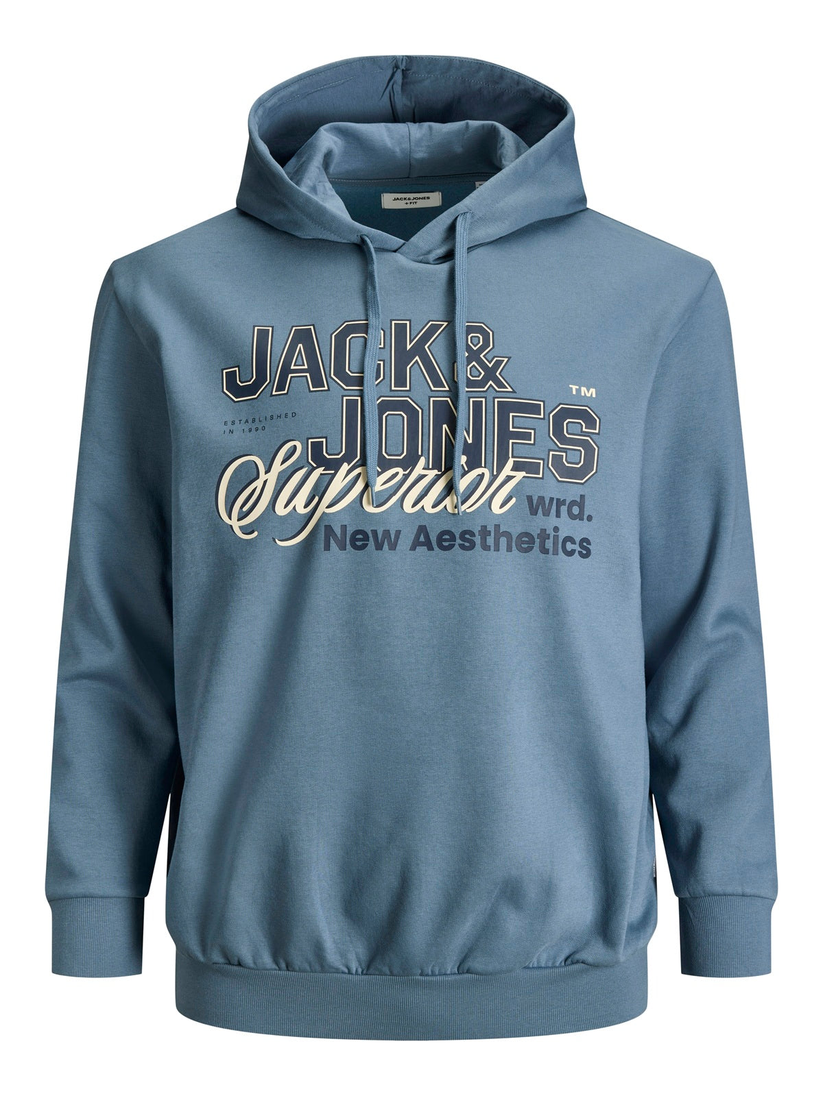 JACK&JONES  JJELOGO SWEAT HOOD 2 COL BLUE MIRAGE