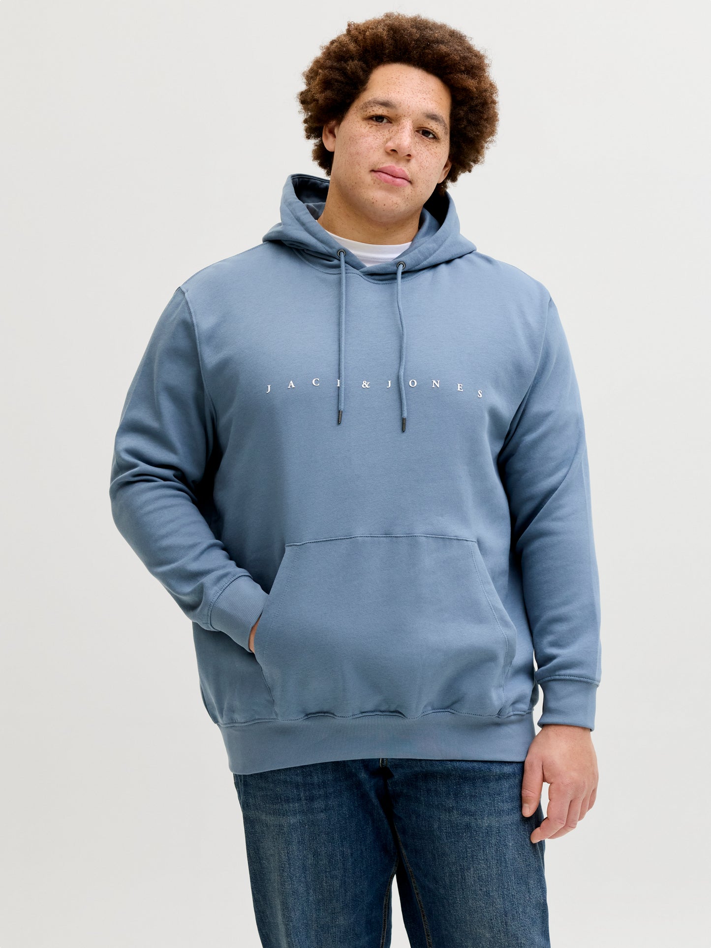 JACK&JONES  JJESTAR JJ SWEAT HOOD NOOS BLUE MIRAGE