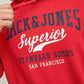 Jack&Jones JJELogo sweater Hoodie Rood