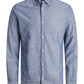 JACK & JONES  JJELINEN BLEND SHIRT BLAUW GROTE MAAT
