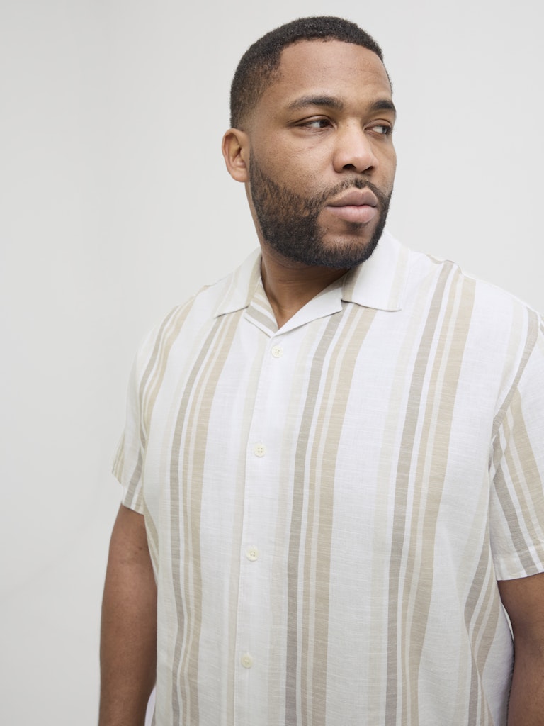Jack & Jones PLUS JPRCCSUMMER STRIPE RESORT S/S SHIR PLS