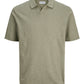 JACK&JONES  JJKANE SLUB KNIT SPLIT NECK POLO PLS GROEN