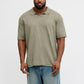 JACK&JONES  JJKANE SLUB KNIT SPLIT NECK POLO PLS GROEN