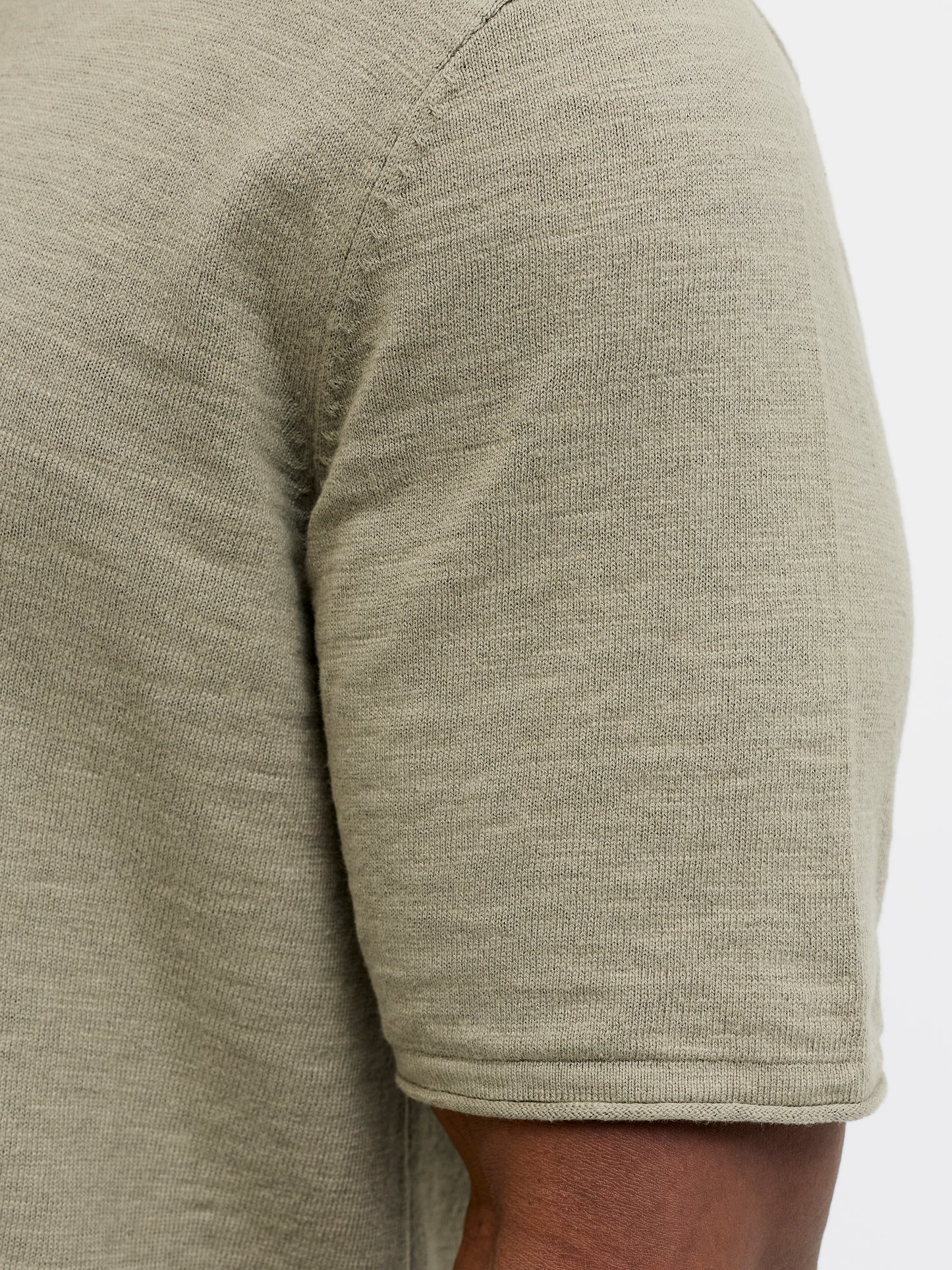 JACK&JONES  JJKANE SLUB KNIT SPLIT NECK POLO PLS GROEN