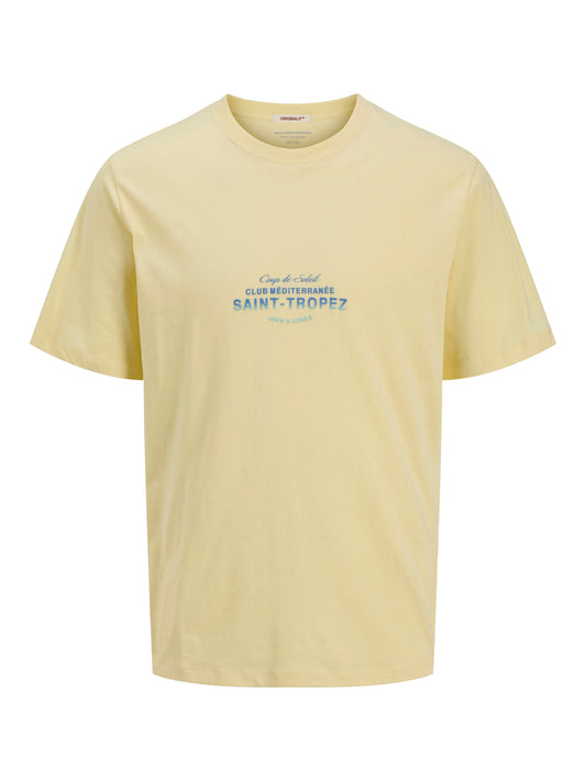 JACK&JONES  JORCANGGU CHEST TEE SS CREW NECK PLS CREAM