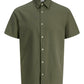 JACK&JONES PLUS JJEBREEZE LINEN BLEND SHIRT SS SN PLS OLIVE GREEN