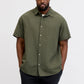 JACK&JONES PLUS JJEBREEZE LINEN BLEND SHIRT SS SN PLS OLIVE GREEN