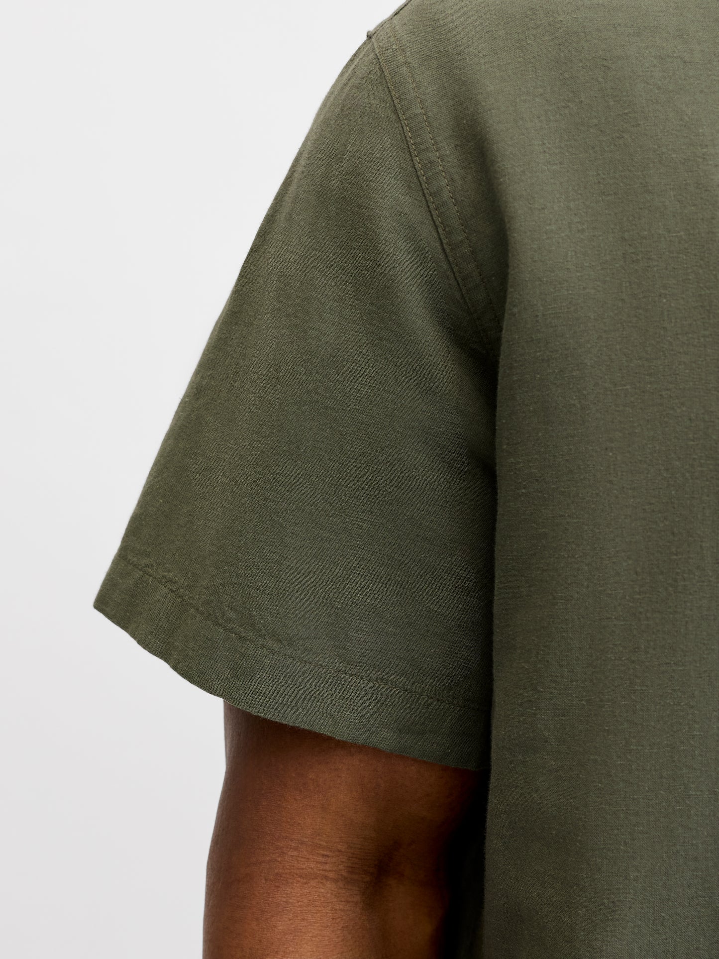 JACK&JONES PLUS JJEBREEZE LINEN BLEND SHIRT SS SN PLS OLIVE GREEN