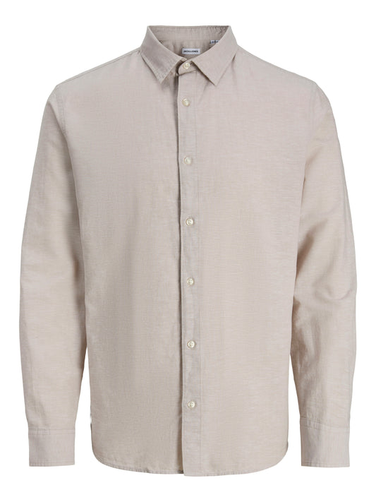 JACK&JONES  JJEBREEZE LINEN BLEND SHIRT L/S SN PLS