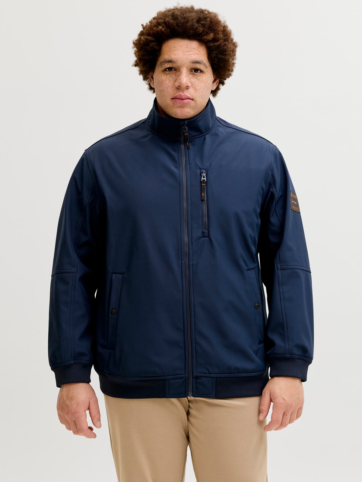 JACK&JONES  JJEPARKER SOFTSHELL COLLAR BOMBER SN PLS BLAUW