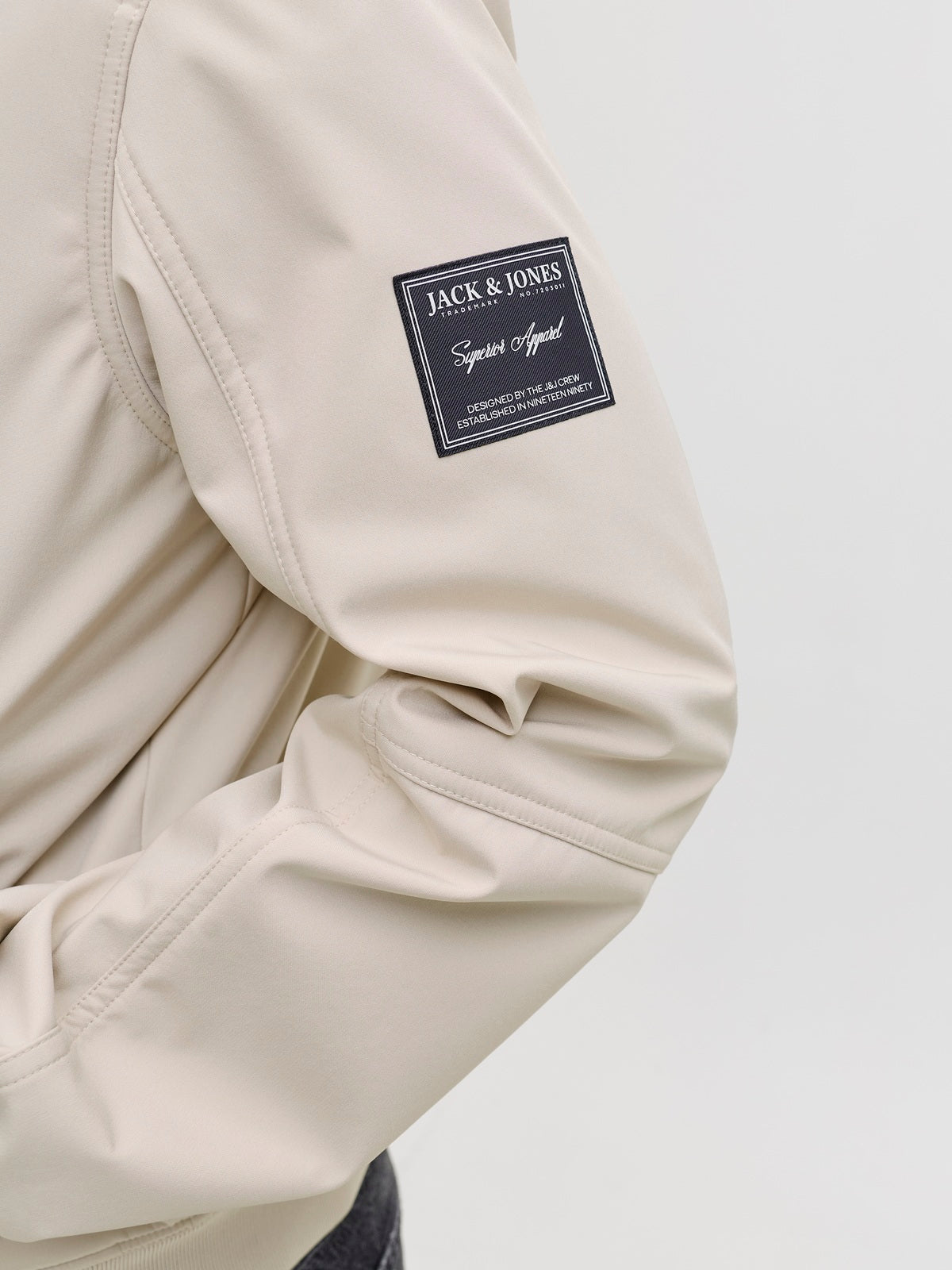 JACK&JONES  JJEPARKER SOFTSHELL COLLAR BOMBER SN PLS WIT/BEIGE