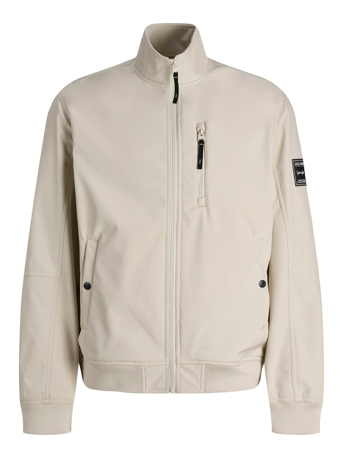 JACK&JONES  JJEPARKER SOFTSHELL COLLAR BOMBER SN PLS WIT/BEIGE