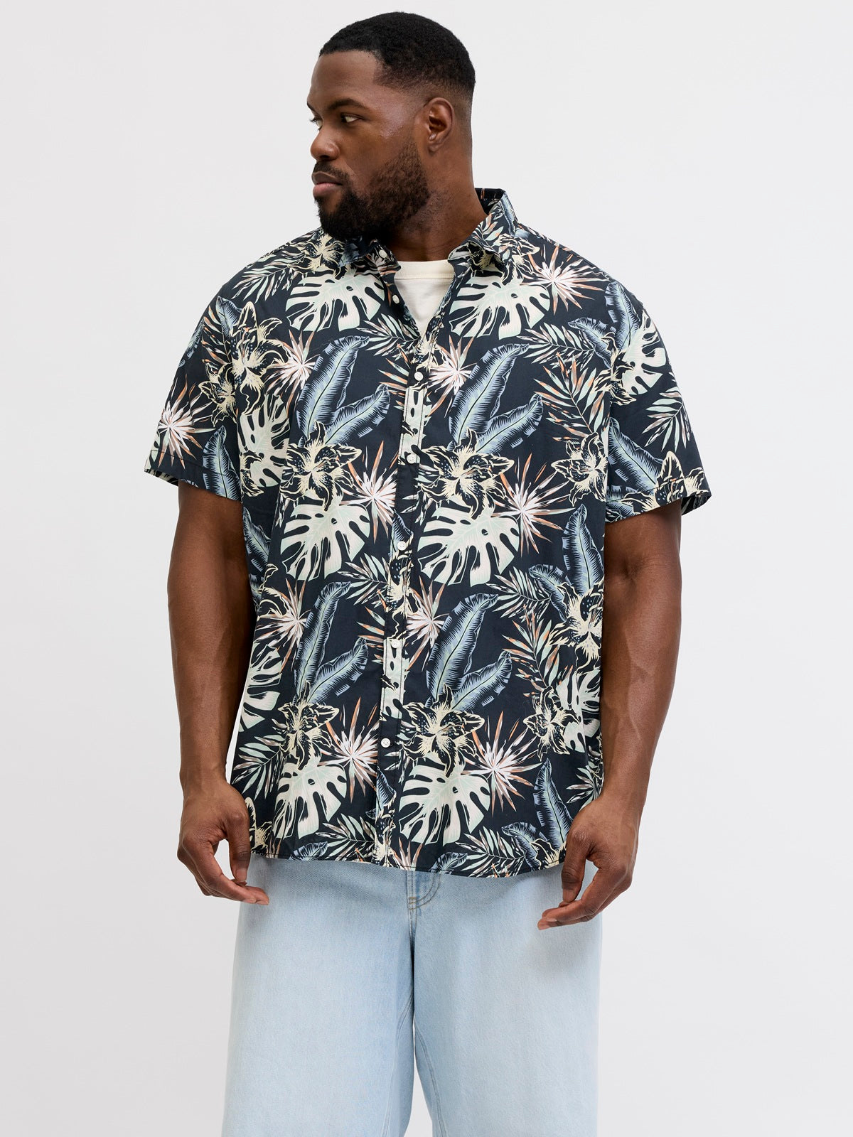 JACK&JONES  JJHONOLULU AOP TEE SS CREW NECK PLS