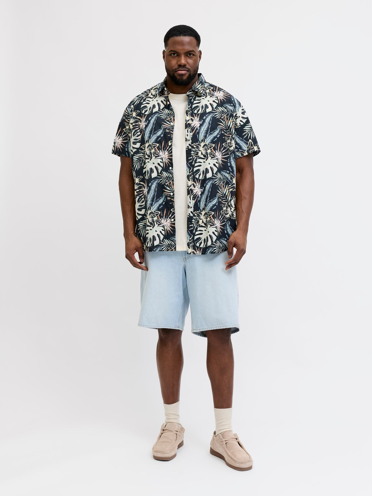 JACK&JONES  JJHONOLULU AOP TEE SS CREW NECK PLS