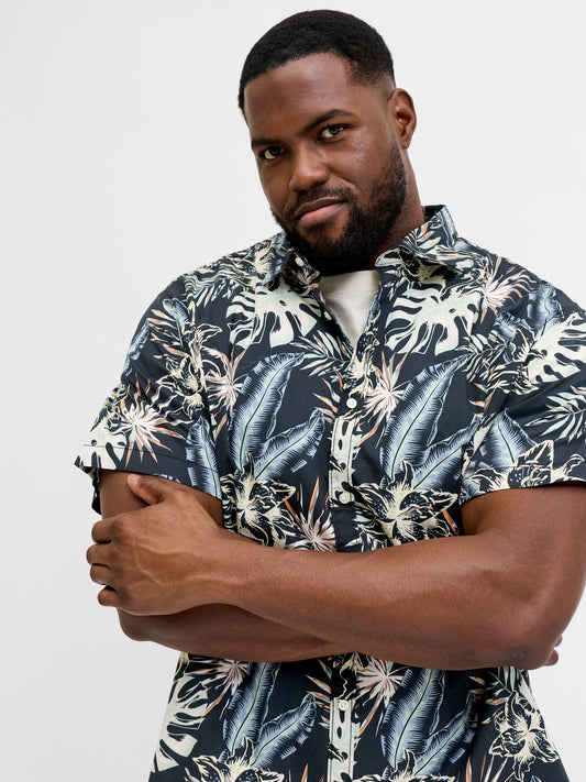 JACK&JONES  JJHONOLULU AOP TEE SS CREW NECK PLS