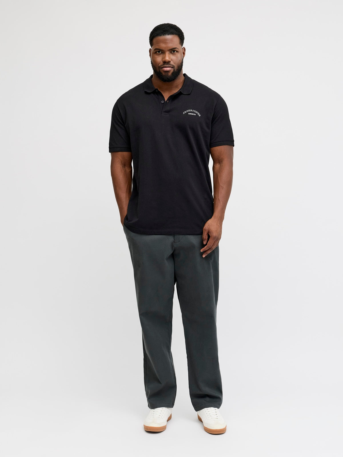 JACK&JONES JJCOLLEGE LOGO POLO SS PLS BLACK