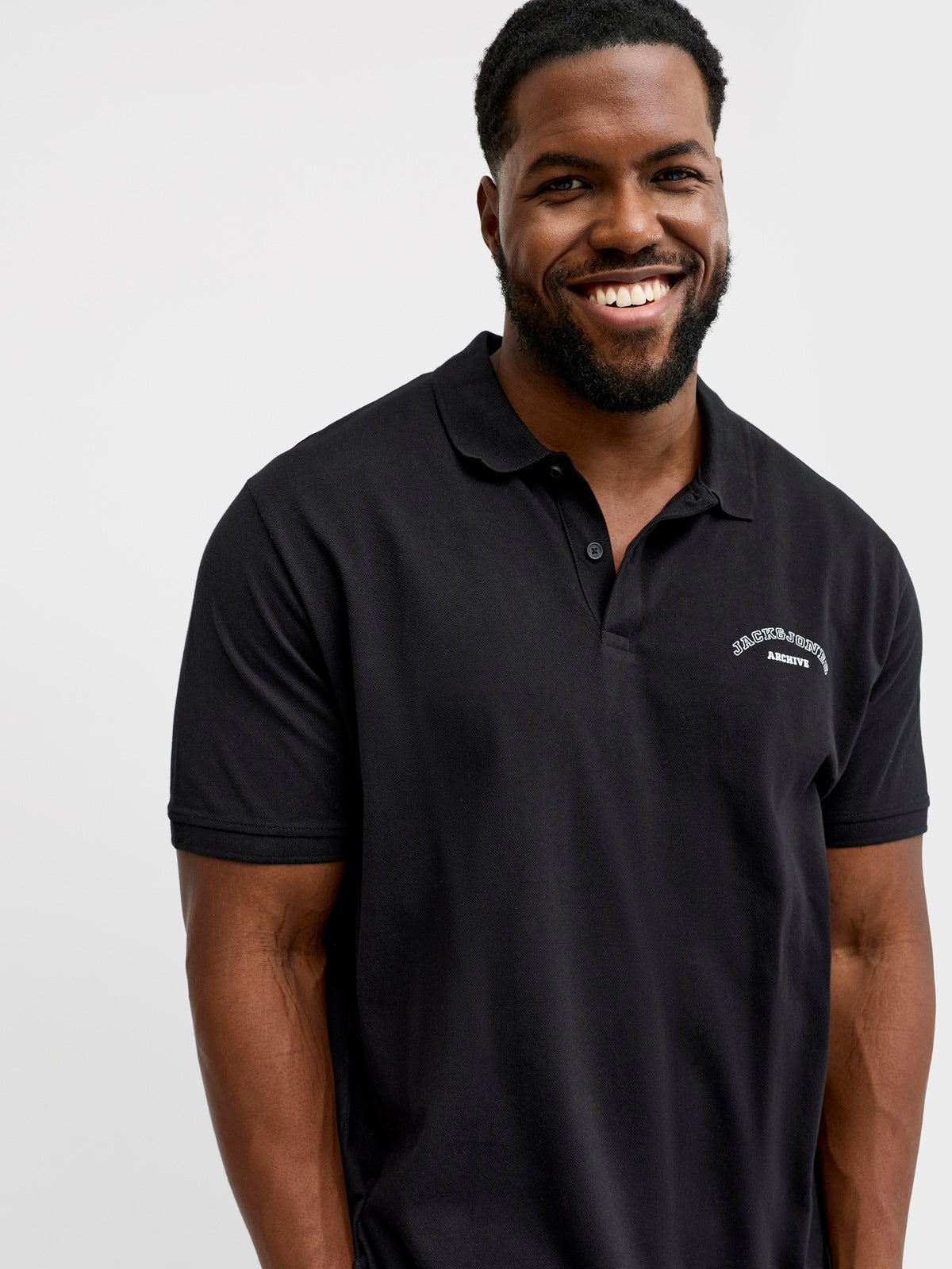 JACK&JONES JJCOLLEGE LOGO POLO SS PLS BLACK