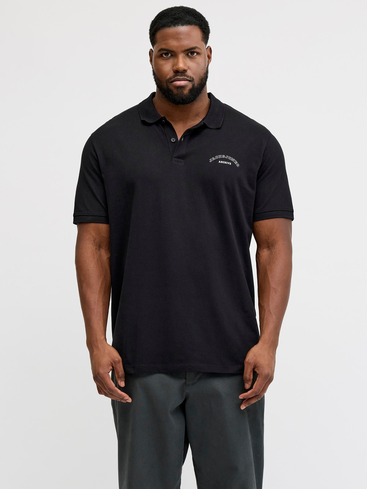 JACK&JONES JJCOLLEGE LOGO POLO SS PLS BLACK