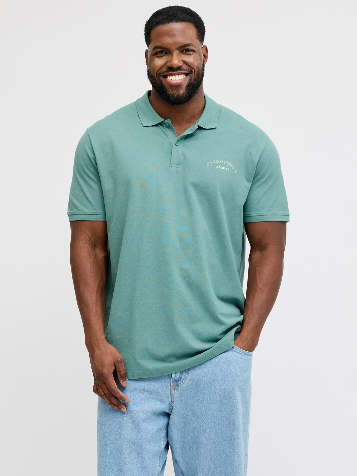 JACK&JONES JJCOLLEGE LOGO POLO SS PLS MINERAL BLUE