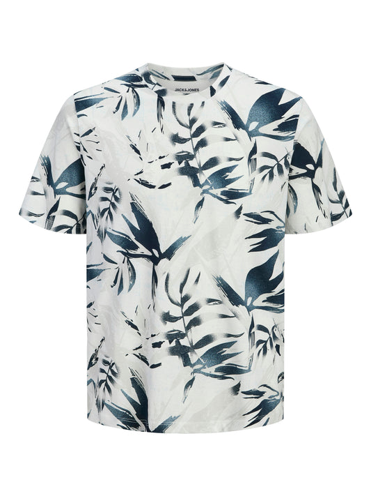 JACK&JONES  JJHONOLULU AOP TEE SS CREW NECK PLS GLOUD DANCER