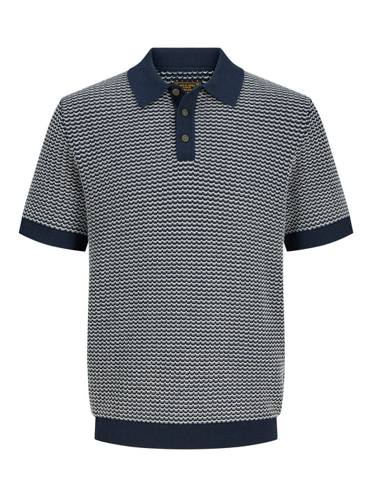 JACK&JONES  JPRBLUKINGSLEY KNIT POLO SS PLS  SKY CAPTAIN