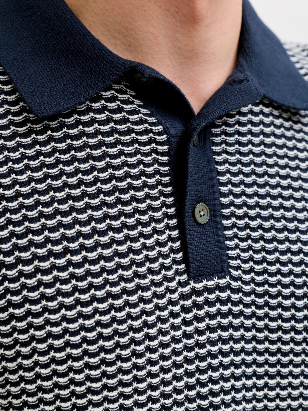 JACK&JONES  JPRBLUKINGSLEY KNIT POLO SS PLS  SKY CAPTAIN