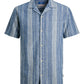 JACK&JONES  JPRBLUSUMMER LINEN BLEND DOBBY S/S S PLS Blauw