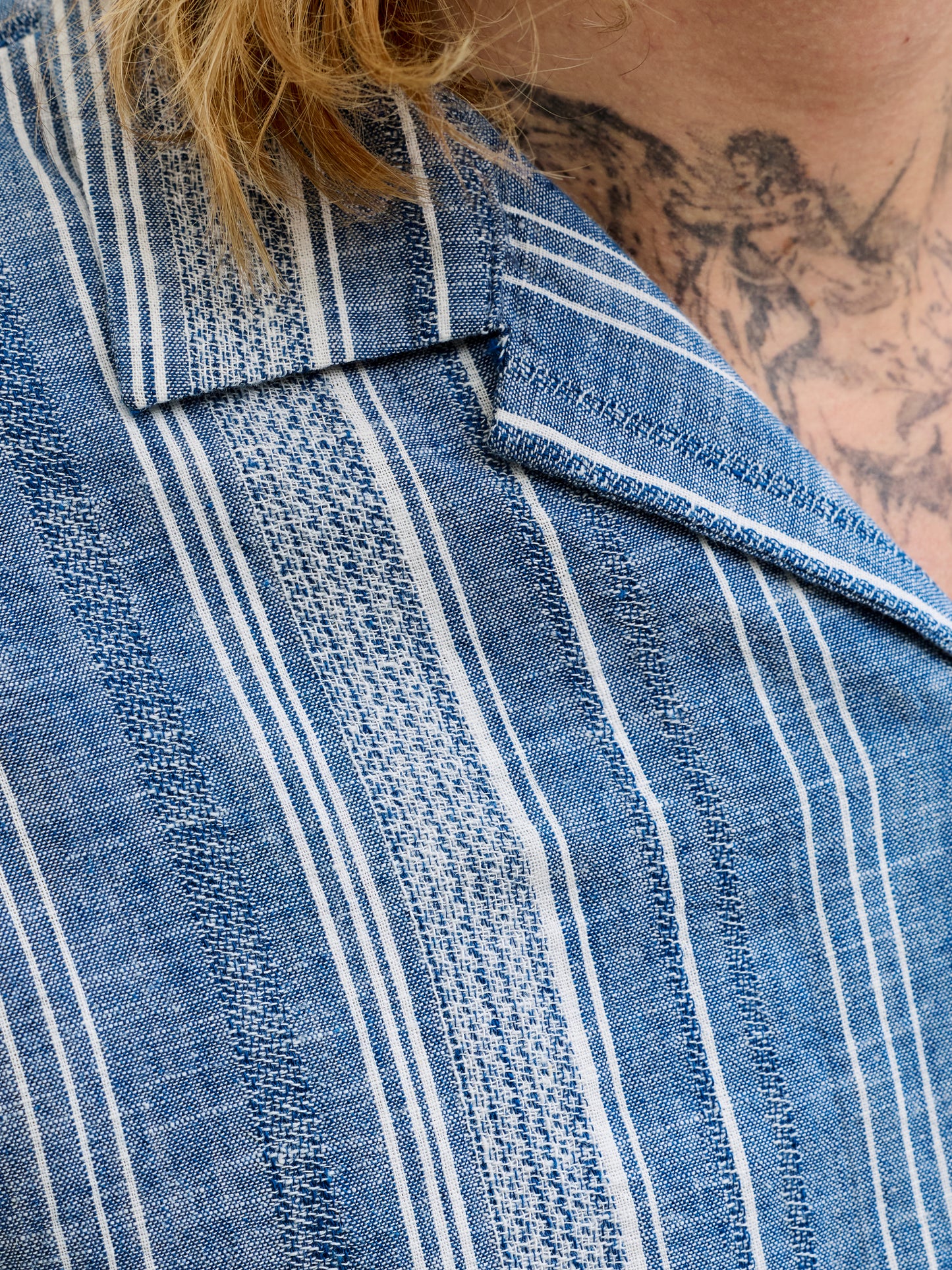 JACK&JONES  JPRBLUSUMMER LINEN BLEND DOBBY S/S S PLS Blauw