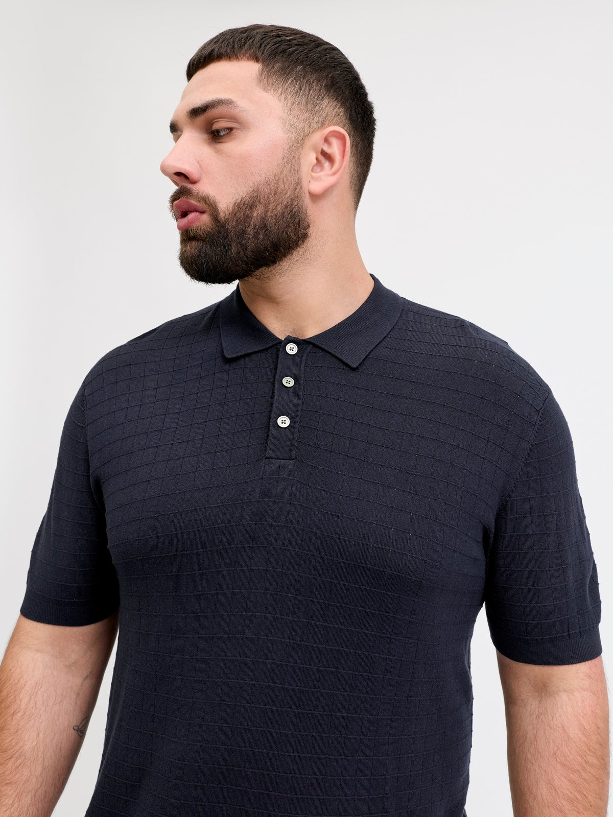 JACK&JONES  JPRBLAWILLIAM STRUCTURE KNIT POLO PLS BLAUW