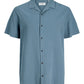 JACK&JONES JJGLOBAL WAFFLE RESORT SHIRT SS PLS  Blue Mirage