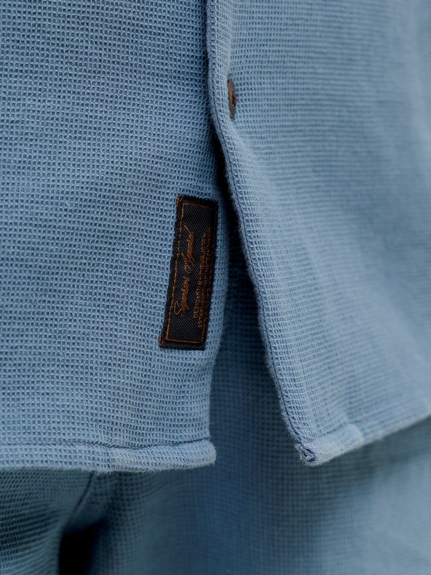 JACK&JONES JJGLOBAL WAFFLE RESORT SHIRT SS PLS  Blue Mirage