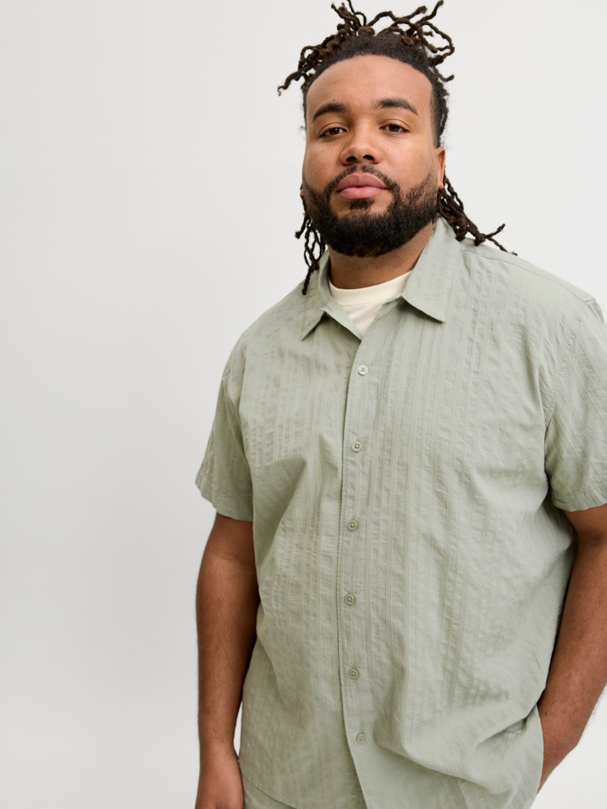 JACK&JONES JORRIVIERA TEXTURE SHIRT SS PLS