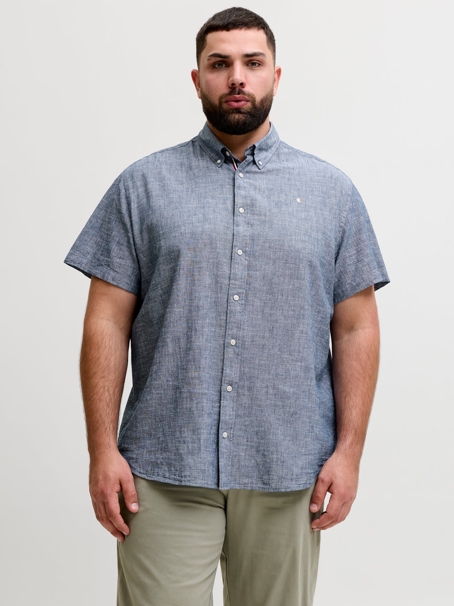 JACK&JONES  JPRBLUSUMMER  LINEN BLEND SHIELD SS PLS Faded Denim