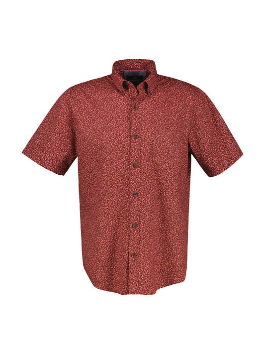 Lerros Overhemd Korte mouw Kleur Earth Red